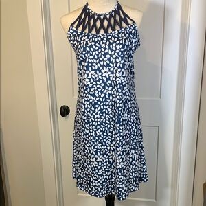 Blue and White Halter Sundress